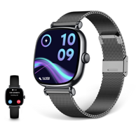 KSIX Pametni sat Iria 1.7" AMOLED, 4 dana aut., metalni i silikonski remen, crni